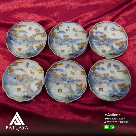 Set of 6 Japanese Imari plates