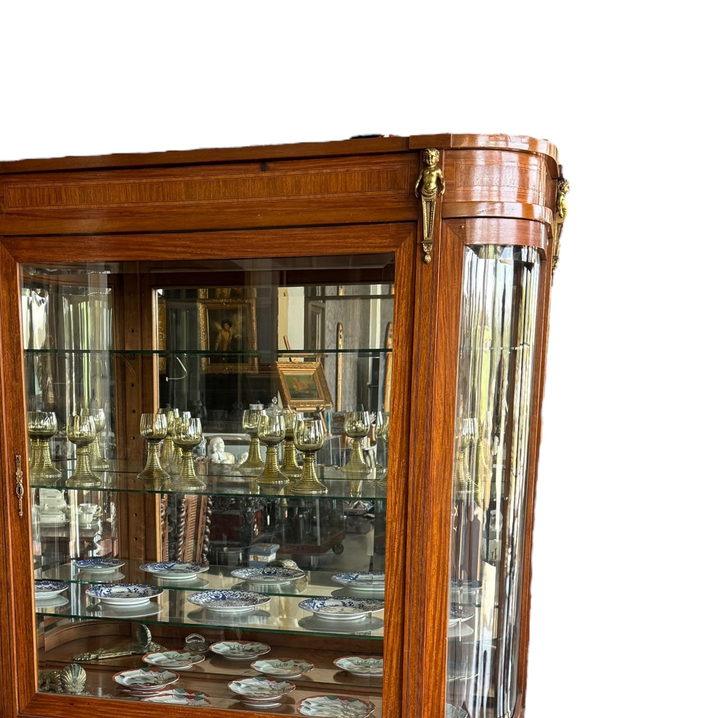 French curved display cabinet