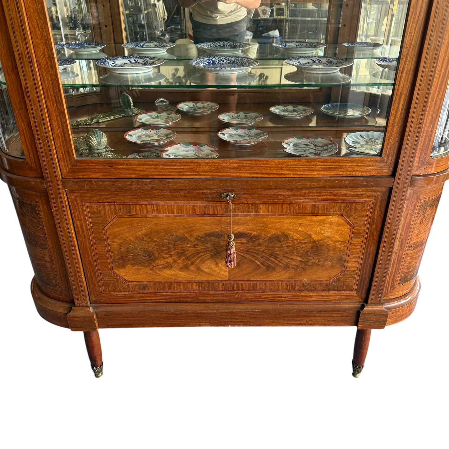 French curved display cabinet