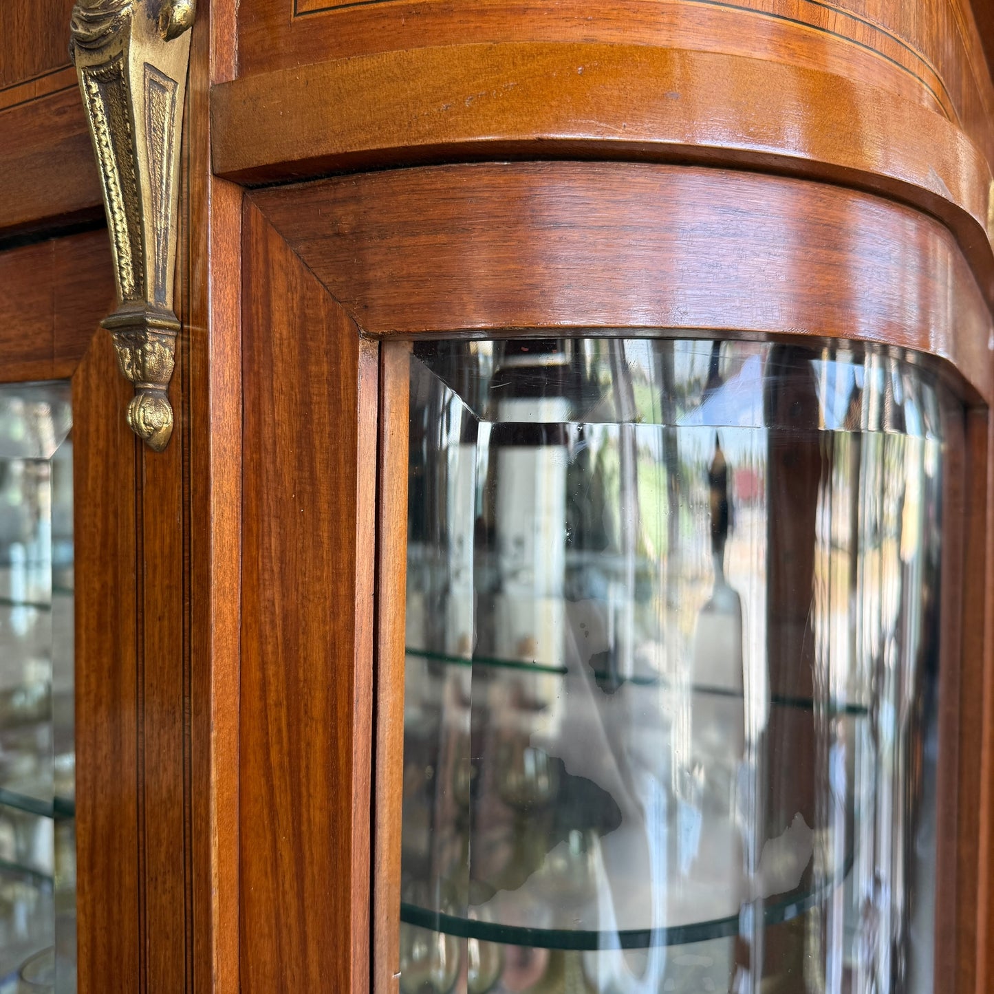 French curved display cabinet