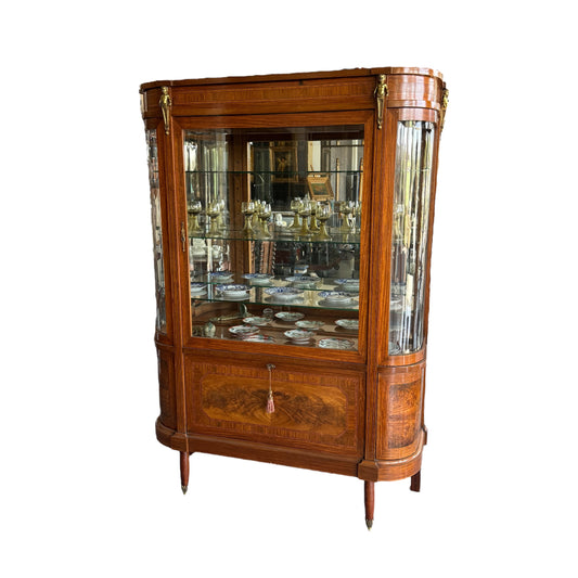 French curved display cabinet